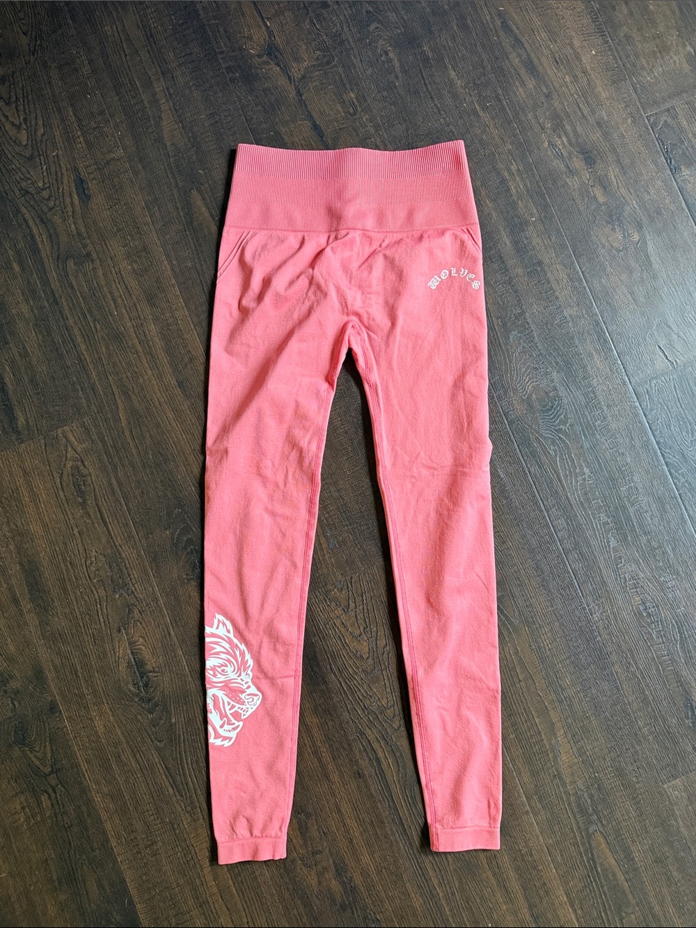 Darc Sport Coral Pink Leggings with White Tiger Graphic